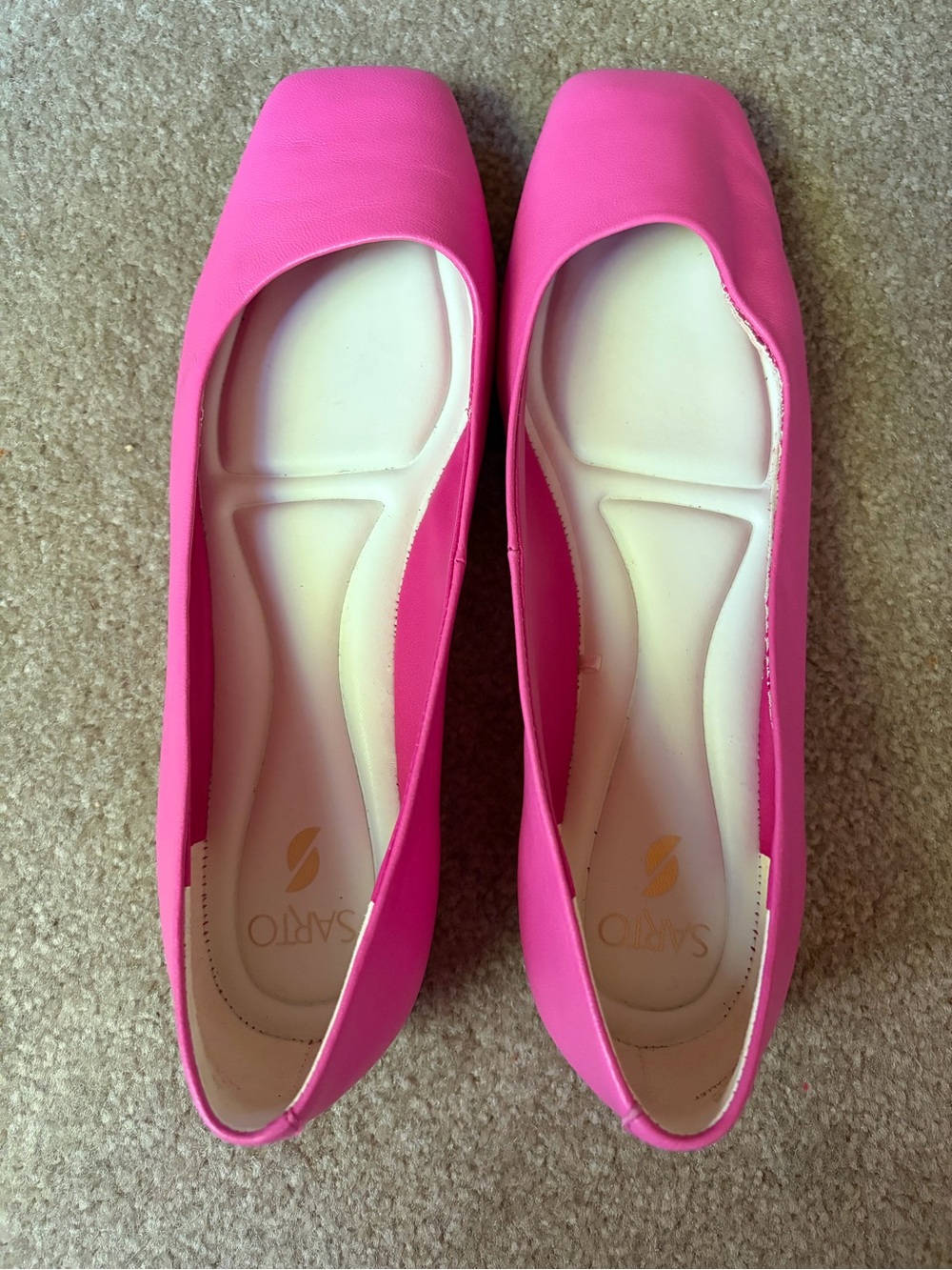SARTO By Franco Sarto Hot Pink Square-Toe Slip-On Flats